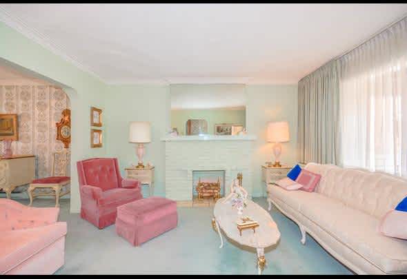 pink vintage living room